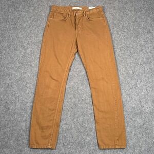 Billy Reid Khaki Brown Button-Fly Straight Cut 5-Pocket Pants Men's Size 27x28